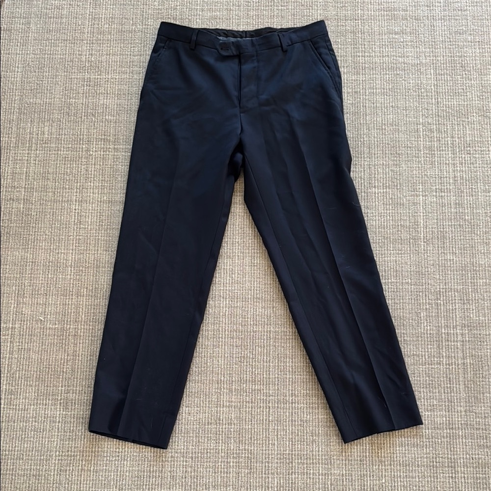 Pronto Uomo Navy Dress Pants Tailored Straight-Leg